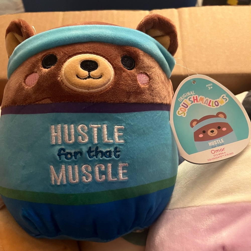 Hustle for the muscle bear 8 inch  Squishmallow